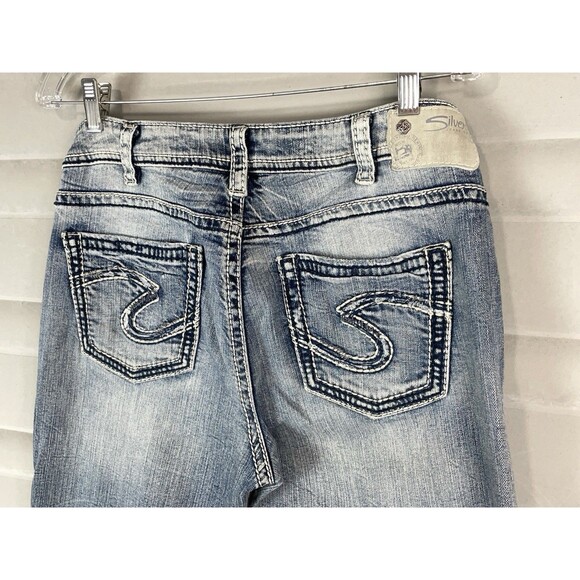 Silver Women 32 Jeans Suki High Baby Boot Stretch Denim Medium Wash Y2K Western - Picture 10 of 11